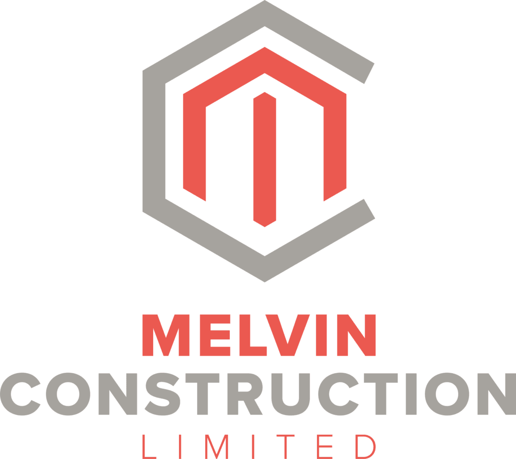 melvin construction vertical logo